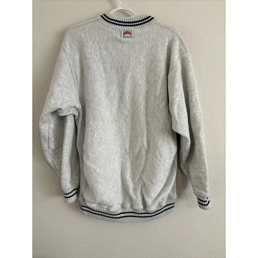 Vintage Nutmeg Notre Dame University V-Neck Sweater Coastal Preppy XL